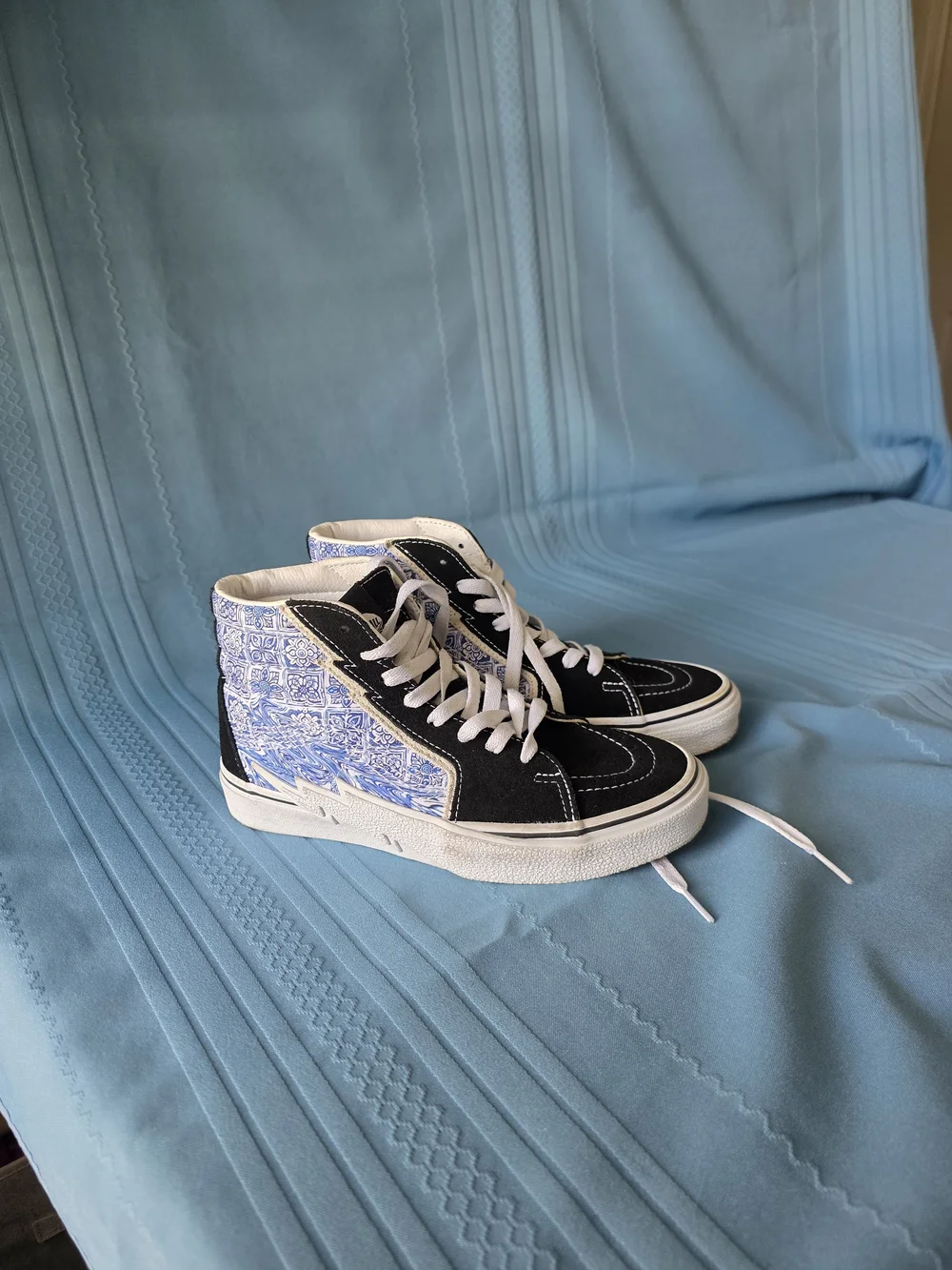 Vans Sk8-Hi Bolt ‘Liquify Black Blue’ High Top Sneakers Men 5.5 / Women 7